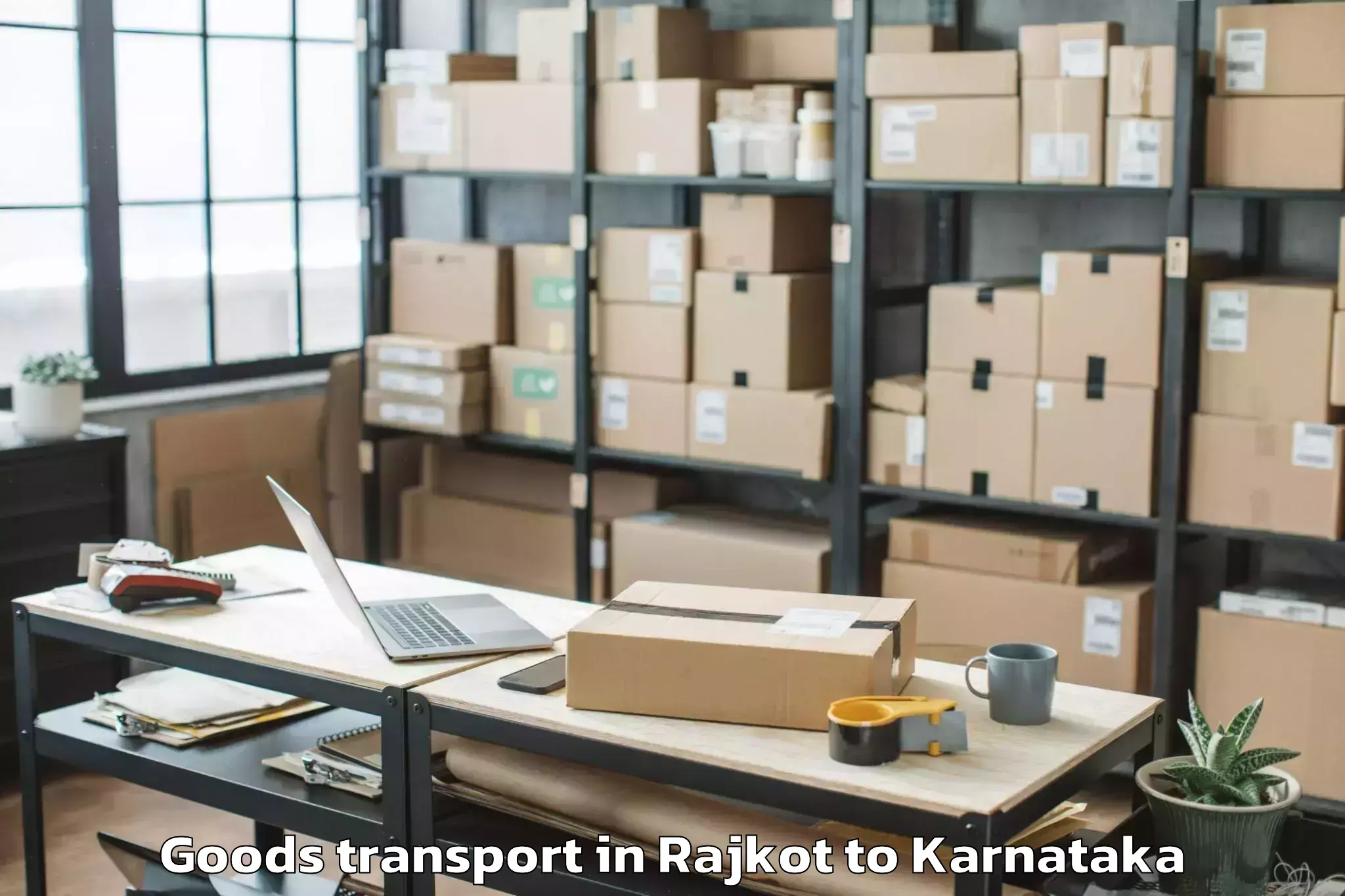 Trusted Rajkot to Karnataka State Rural Developm Goods Transport